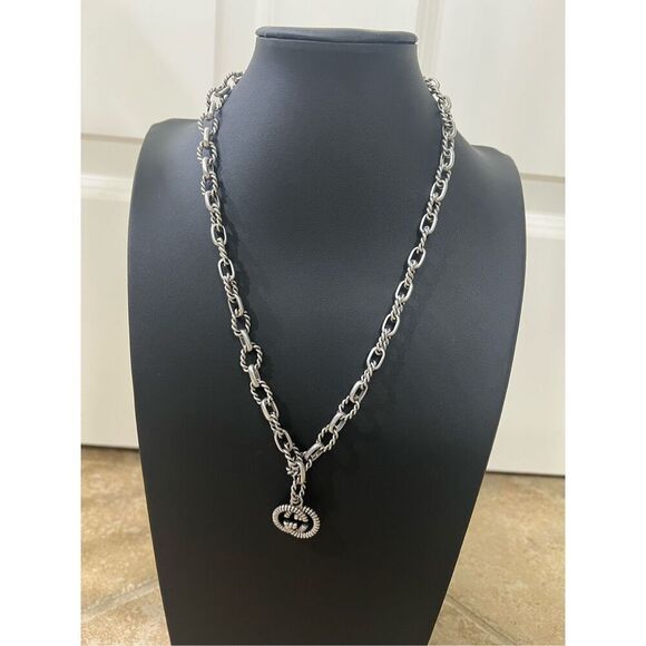 Gucci gg silvertone necklace unisex - Picture 1 of 6